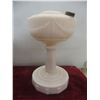 Image 2 : Aladdin Model B Lincoln Drape Oil Lamp Base with Milk Glass Globe and Hand-Painted Shade