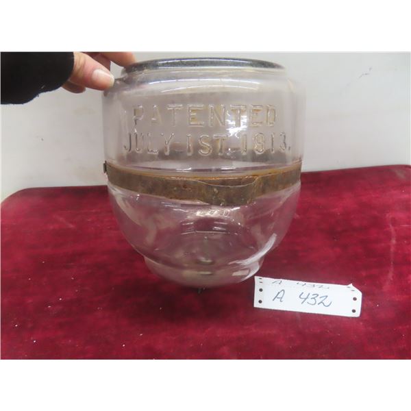 Vintage Glass Kerosene Stove Drip Jar/Fuel Bottle