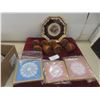Image 1 : Three Framed Handmade Doilies, Petit Point Framed Picture, and Eight Wooden Furniture Legs