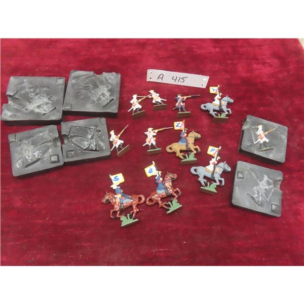 Make-Your-Own-Soldiers Set: Eleven Vintage Hand-Painted Soldiers (Tallest 3 1/8 ) and Three
