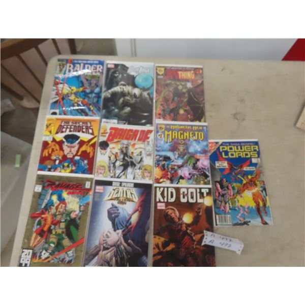 Ten First-Issue Comic Books Including Moon Knight, The Secret Defenders, Kid Colt, and Power Lords
