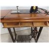 Image 3 : Singer Treadle Sewing Machine in Cabinet with Notions