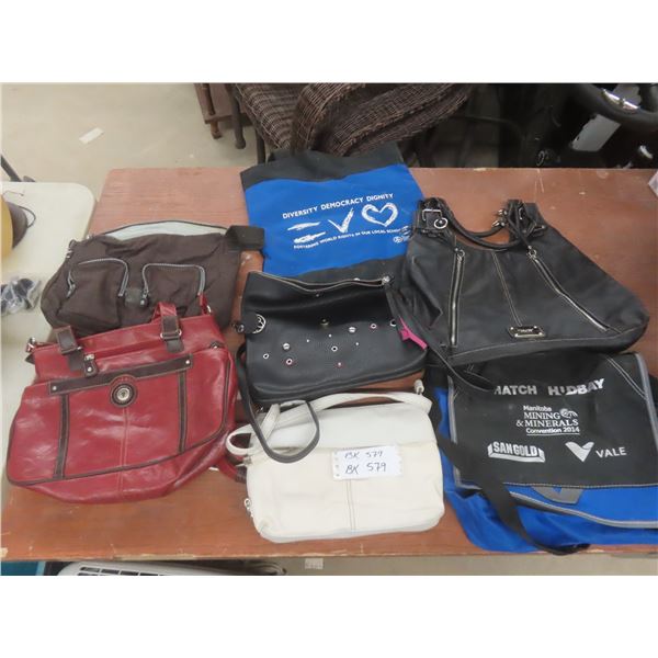 Assorted Purses Including Nine West, Tote Bags, and More