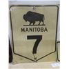 Image 2 : Two Metal Street Signs: Manitoba 7 (30" x 24") and West (12" x 24")
