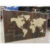 Image 1 : "World Without Borders" Wooden Art Board, 41" x 67"
