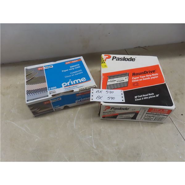 Paslode Paper Tape Strip Nails Assortment, 3 1/4  x .120 and 2 3/8 