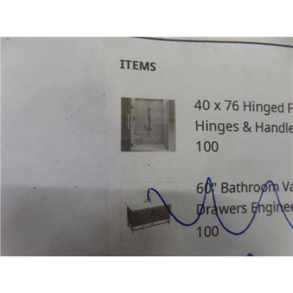 Glass Shower Kit, 40" x 76"