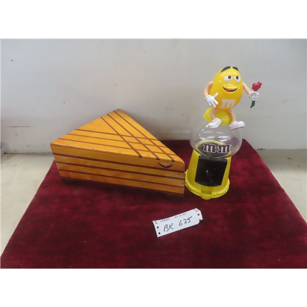 M&M’s Gumball Machine and Triangle Wood Case