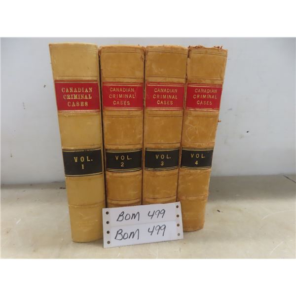 Four Antique Leather-Bound Books: Canadian Criminal Cases, Volumes 1–4