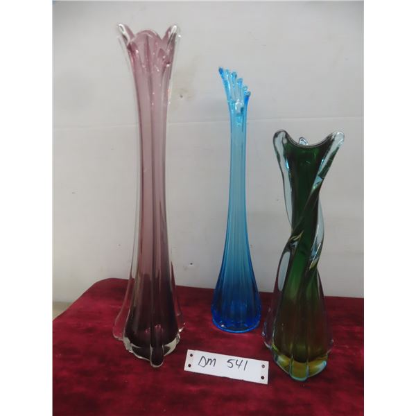 Three Art-Style Vases (Tallest 18")