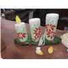 Image 4 : Christmas Décor Including Ceramic Three-Piece Elect Candle Set, Carol Singer Figurines, and More