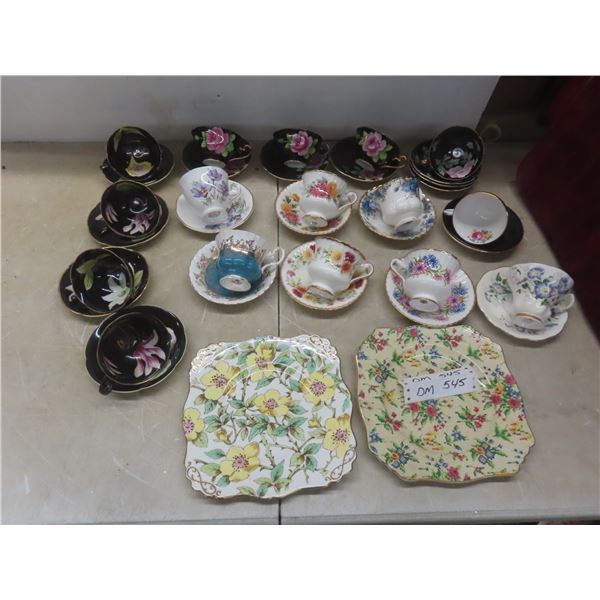 Sixteen Sets of China Teacups and Saucers (Princess, Royal Grafton, Paragon, Royal Albert) Plus