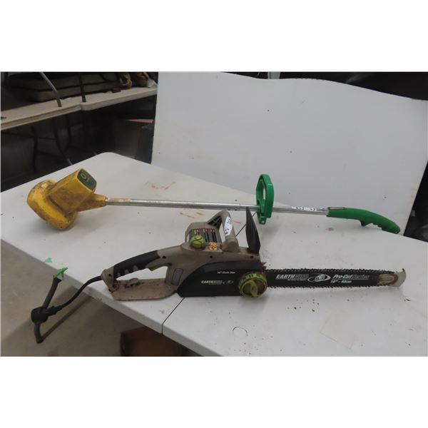 Earthwise 16" 12 Amp Chain Saw and Electric Weed Eater