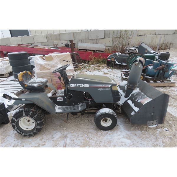 Craftsman 15 1/2 HP Riding Lawn Tractor with Snowblower Attachment (Working)