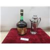 Image 1 : Courvoisier Ice Bucket and Chrome Martini Pourer (Lid Requires Regluing)