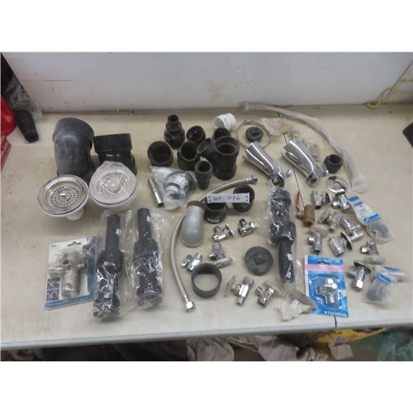 Plumbing Supplies Including ABS Fittings, Sink Drains, Shutoff Taps, Braided Hose, and More