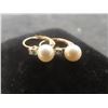 Image 1 : 10k Gold and Pearl Earrings, 1 Gram, Marked CI