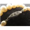 Image 2 : Vintage Faux Pearl Necklace with Sterling Clasp, 17" Length