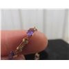 Image 3 : 10k Gold Bracelet with Nine Amethyst Gems, 4 Grams, 7.5" Length, Missing Clasp Lock