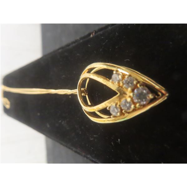 14k Gold Necklace with Diamond Pendant, 6.5 Grams, 18" Length