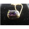 Image 2 : 10k Gold Earring w/ Amethyst, 1 Gram, 10k Gold Necklace w/ Emerald-Cut Amethyst, 3g , 19"