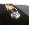 Image 3 : 10k Gold Earring w/ Amethyst, 1 Gram, 10k Gold Necklace w/ Emerald-Cut Amethyst, 3g , 19"
