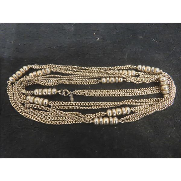 1960s Monet Gold-Tone Necklace, 175 Grams, Triple Gold-Plated