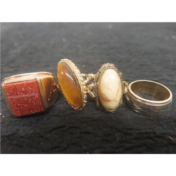 Four 10k Gold-Filled Rings