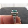 Image 8 : 9k White Gold and Lab-Grown Emerald Ring, Size 6, 3.7 Grams