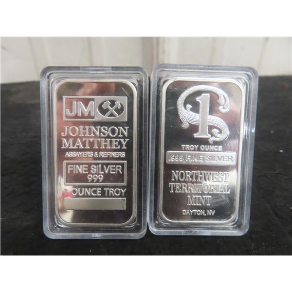 Two 1 oz Troy Silver Ingots