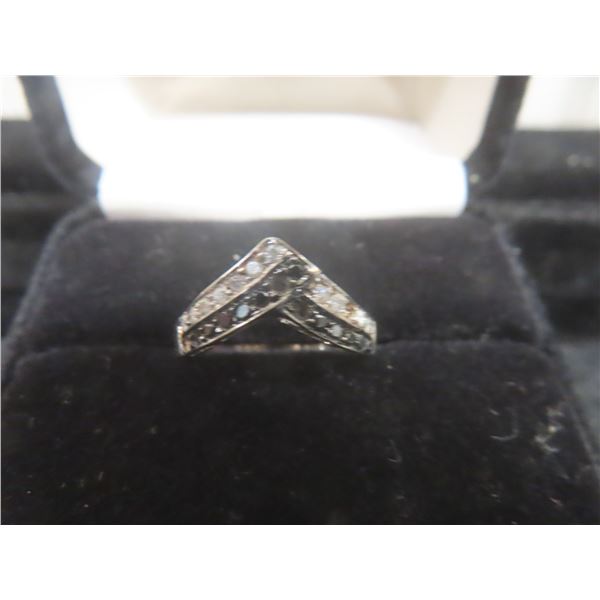 10k White Gold and Diamond Ring, 2.2 Grams, with COA, Missing Three Stones