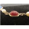 Image 2 : 12k Gold-Filled Bracelet with Pearls, 9.28 Grams, 7" Length