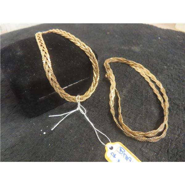 12k Gold-Filled Necklace, 18" Length, and 7" Bracelet, 11 Grams Total