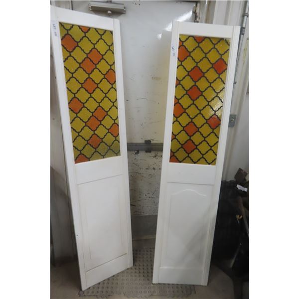 2 x Painted Door in Stained-Glass Style 18" x 77"