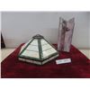 Image 1 : Tiffany-Style Stained Glass Vase 12" Tall & Lamp Shade 12" Wide