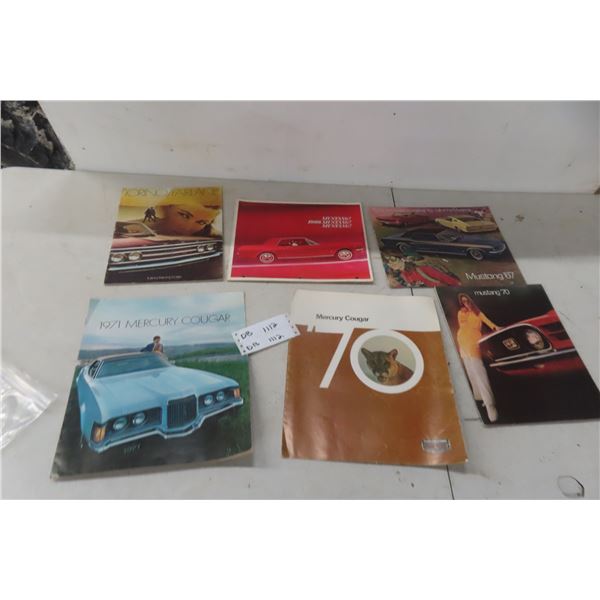 Six 1960–70s Car Brochures – Mustang, Cougar, Torino, Fairlane