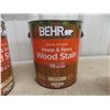 Image 4 : Four Unopened Behr Wood Stain Pewter Colour 3.43 L