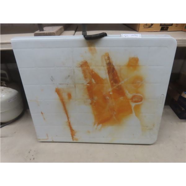 Poly Fold-Up Banquet Table 72" x 30" – Rust Stains on Tabletop