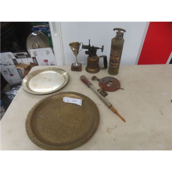 General Brass Fire Extinguisher, Brass Torch, Brass Tray and More