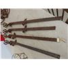 Image 10 : Vintage Rustic Tools: Ice Tongs, Clamps, Pulley, Hay Bale Hooks and More