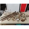 Image 1 : Vintage Rustic Tools: Ice Tongs, Clamps, Pulley, Hay Bale Hooks and More