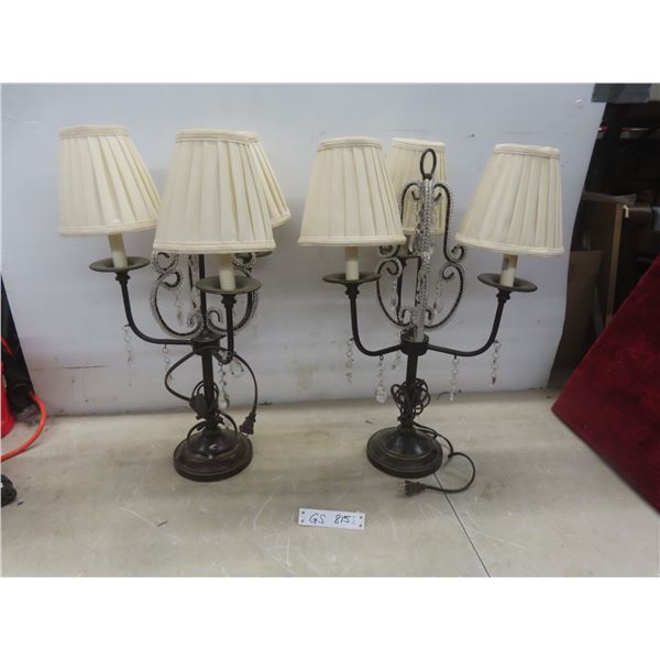 Two Table Lamps 23" High