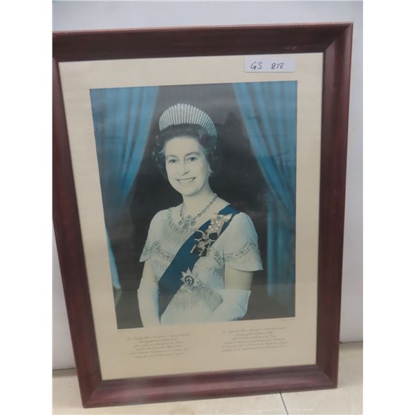 Queen Elizabeth Framed Picture 27" x 21"