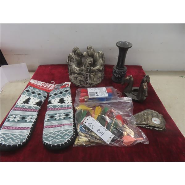 Friendship Circle, Horse Head Tealight Holder, New Slip-On Slippers, Darts and Puzzle Pieces