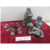 Image 1 : Eight Pieces Soapstone Style Carvings