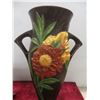 Image 4 : Vintage Syringa Vase 17 1/2" H. & Floral Table Lamp F.A.I.P 12 1/2" H. Works. (Some Chips in Vase)