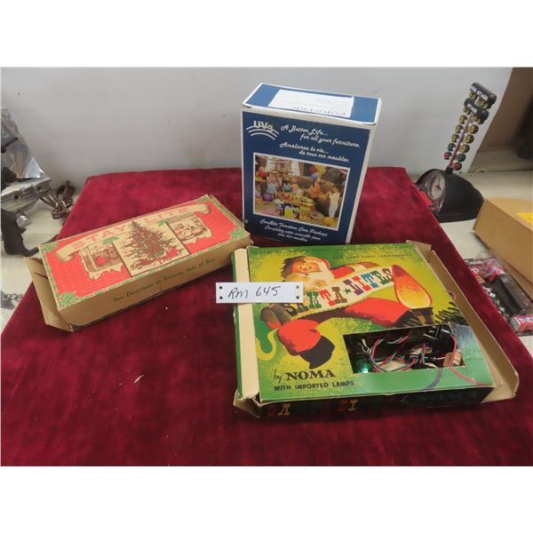 Two Packages Vintage Christmas Lights (Working), New Complete Furniture Care Packages by Fostoria