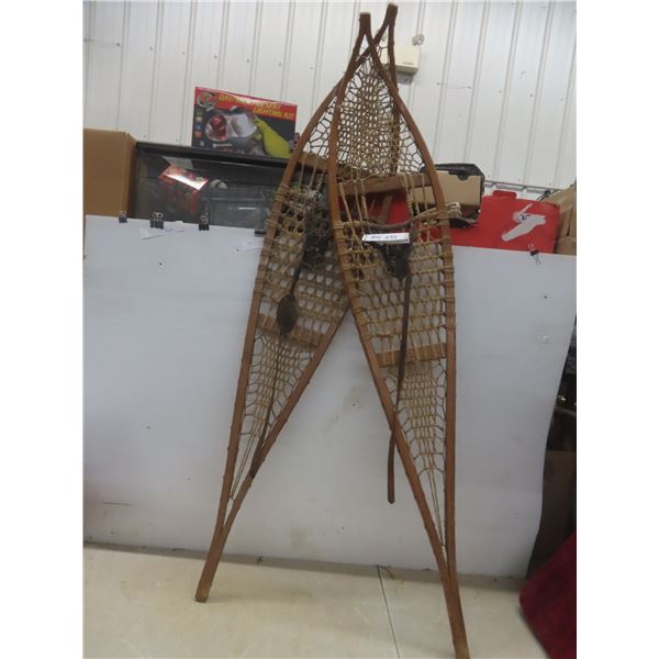 Antique Snowshoes with Leather Bindings from Fredericton NB 58" x 11"