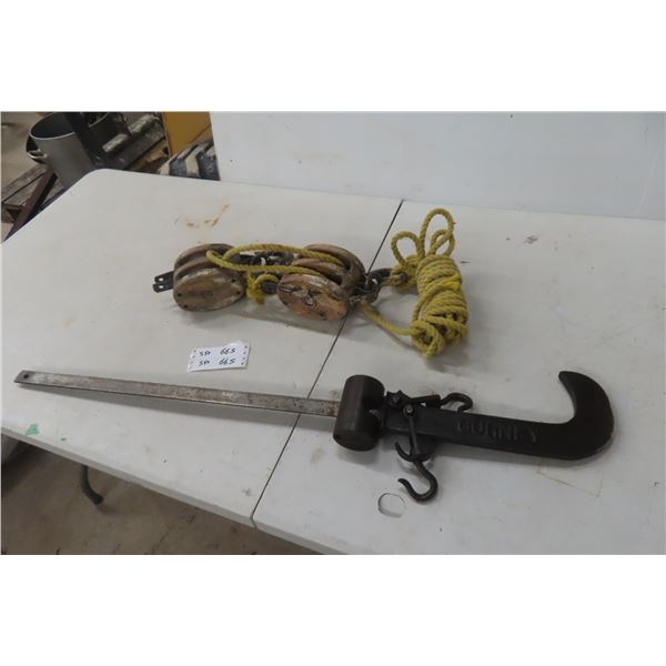 Gurney Beam & Wood Pulley Tightener