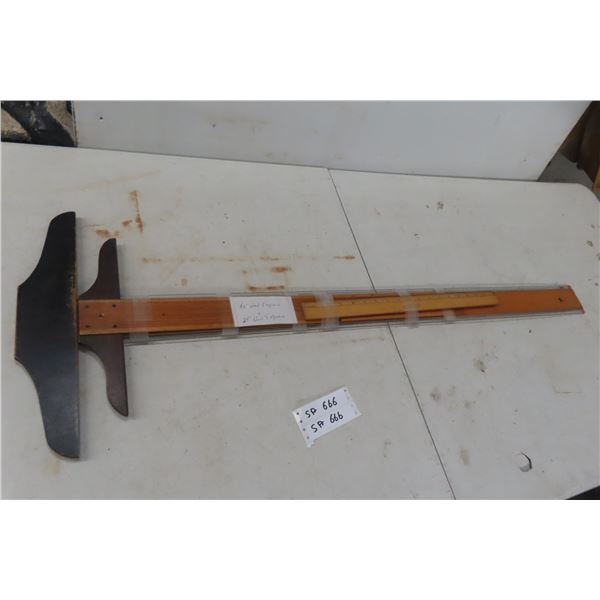 Drafting Wood T-Square 42" & 24"
